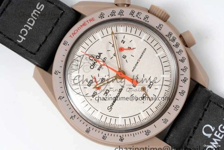 0308 Speedmaster Misson To Jupiter 1:1 Best Edition Brown Dial On Nylon Strap Quartz Breathable 7857